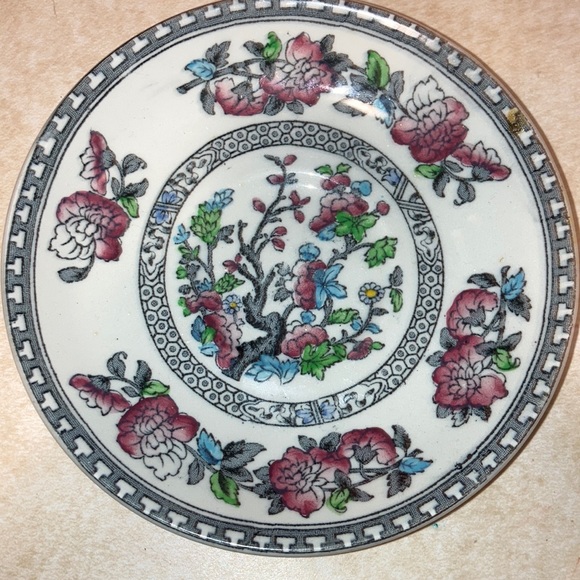 ANTIQUE  19th Century Indian Tree Ironstone saucer - Picture 2 of 5